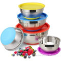 Metal Serving Bowls Mixing Salad Bowls Stainless Steel Mixing Bowls with Airtight Lids Factory
